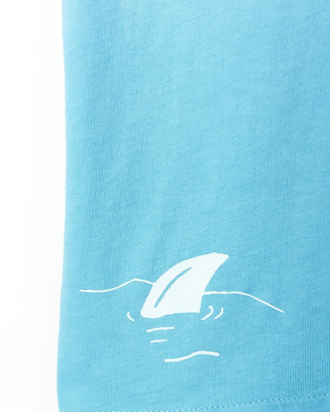 A Rad Skate - Kids Dip Die Short Sleeve T-Shirt - Teal with a shark fin on it, by Saltrock.