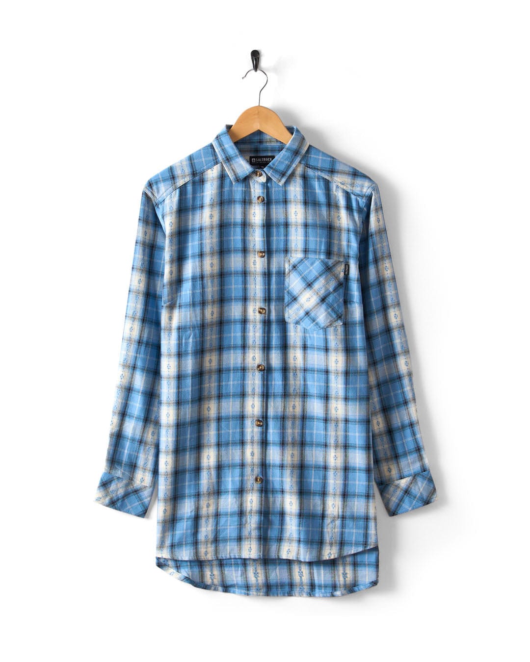 Roxanne - Womens Longline Shirt - Blue