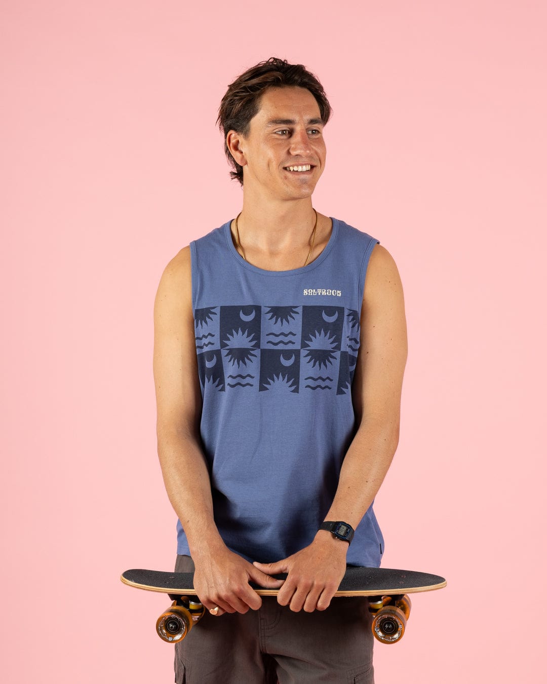 Equinox Stripe - Mens Vest - Blue