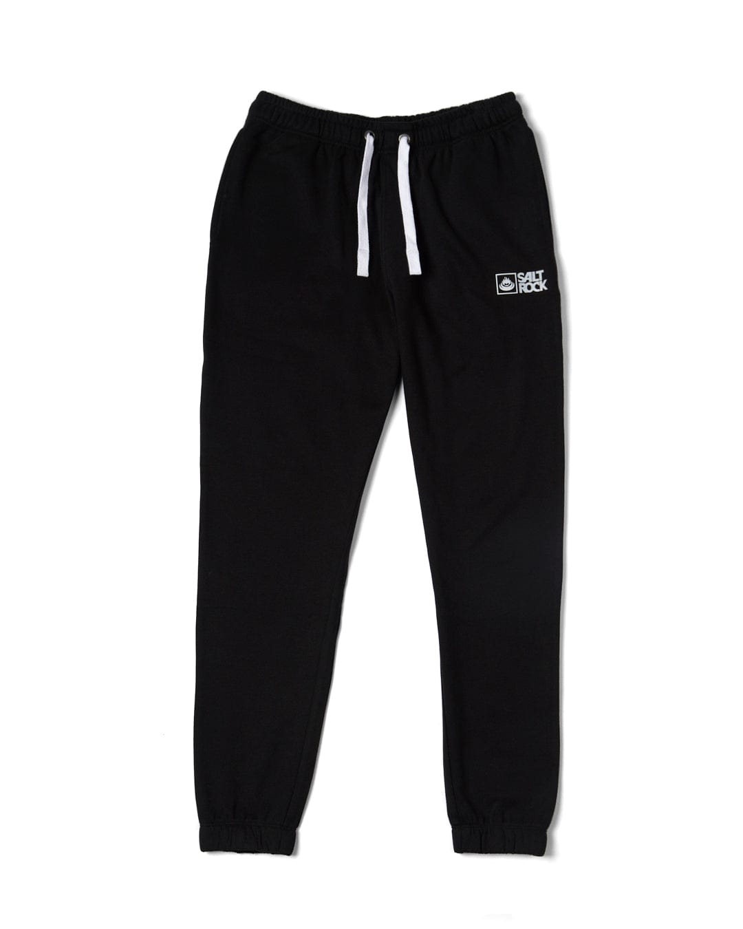 Black Saltrock Original sweatpants with an elasticated waist and a Saltrock branding logo on the left thigh.