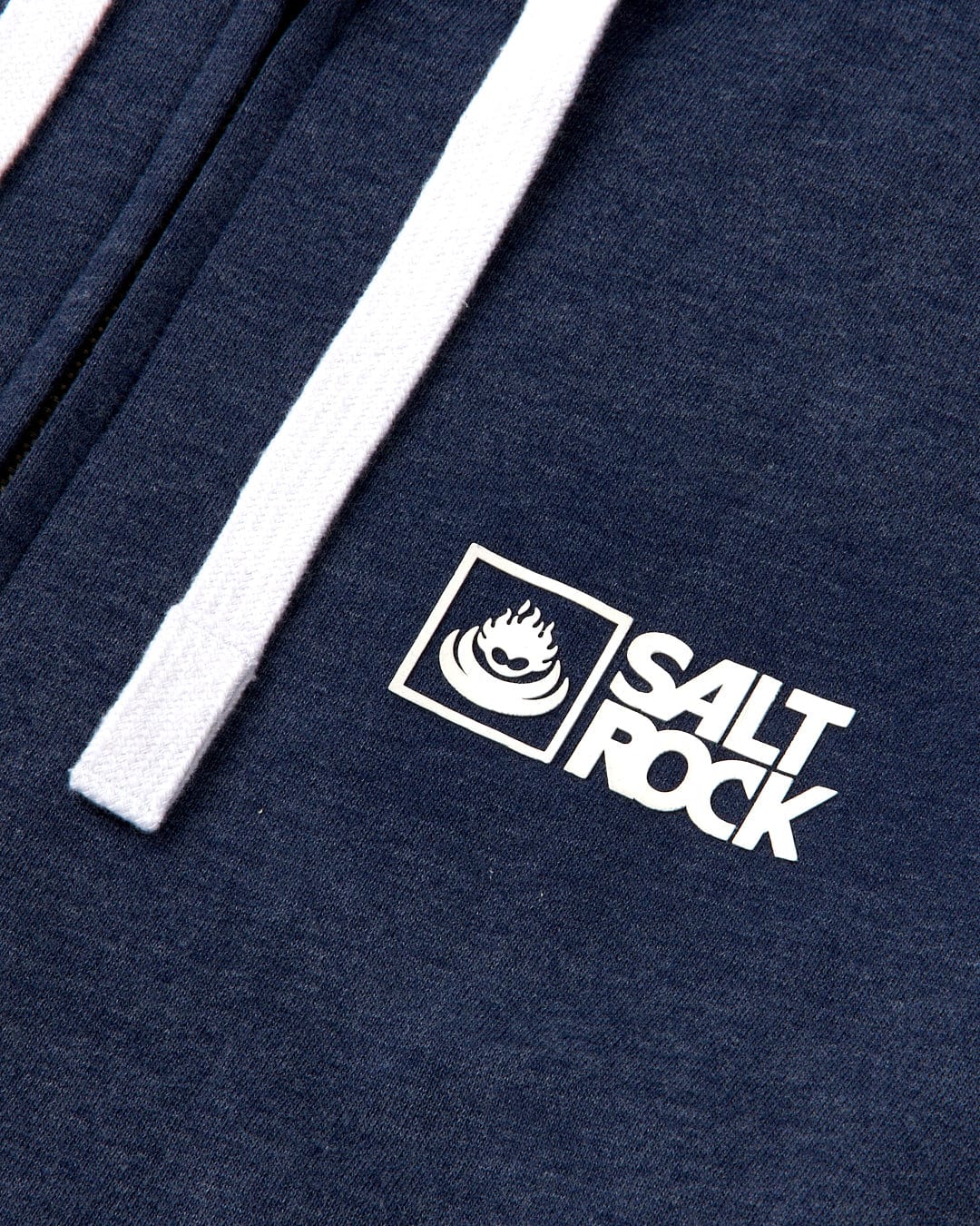 A Saltrock Original - Mens Zip Hood - Blue Marl hoodie, featuring a draw cord hood.
