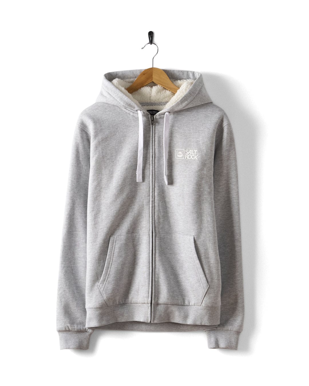 Saltrock Original - Mens Fur Lined Zip Hoodie - Grey
