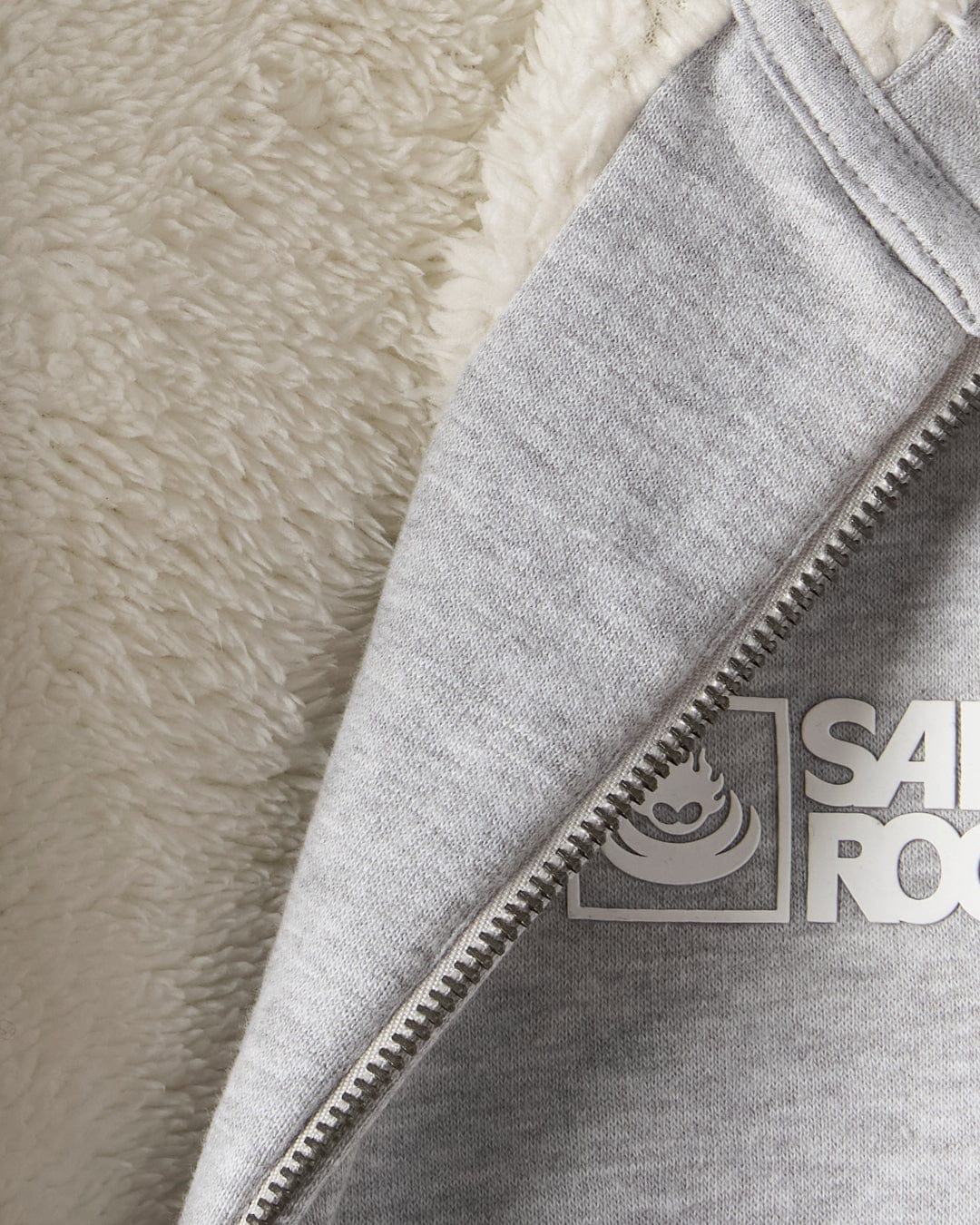 Saltrock Original - Mens Fur Lined Zip Hoodie - Grey