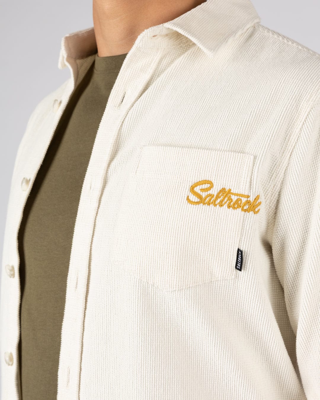 Ballito Mens Long Sleeve Waffle Cord Shirt in White