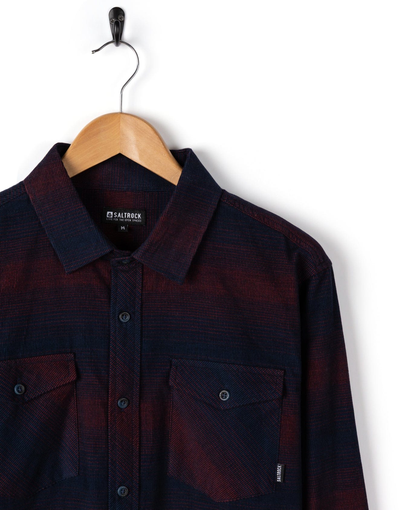 Linus - Mens Corduroy Shirt - Blue/Burgundy
