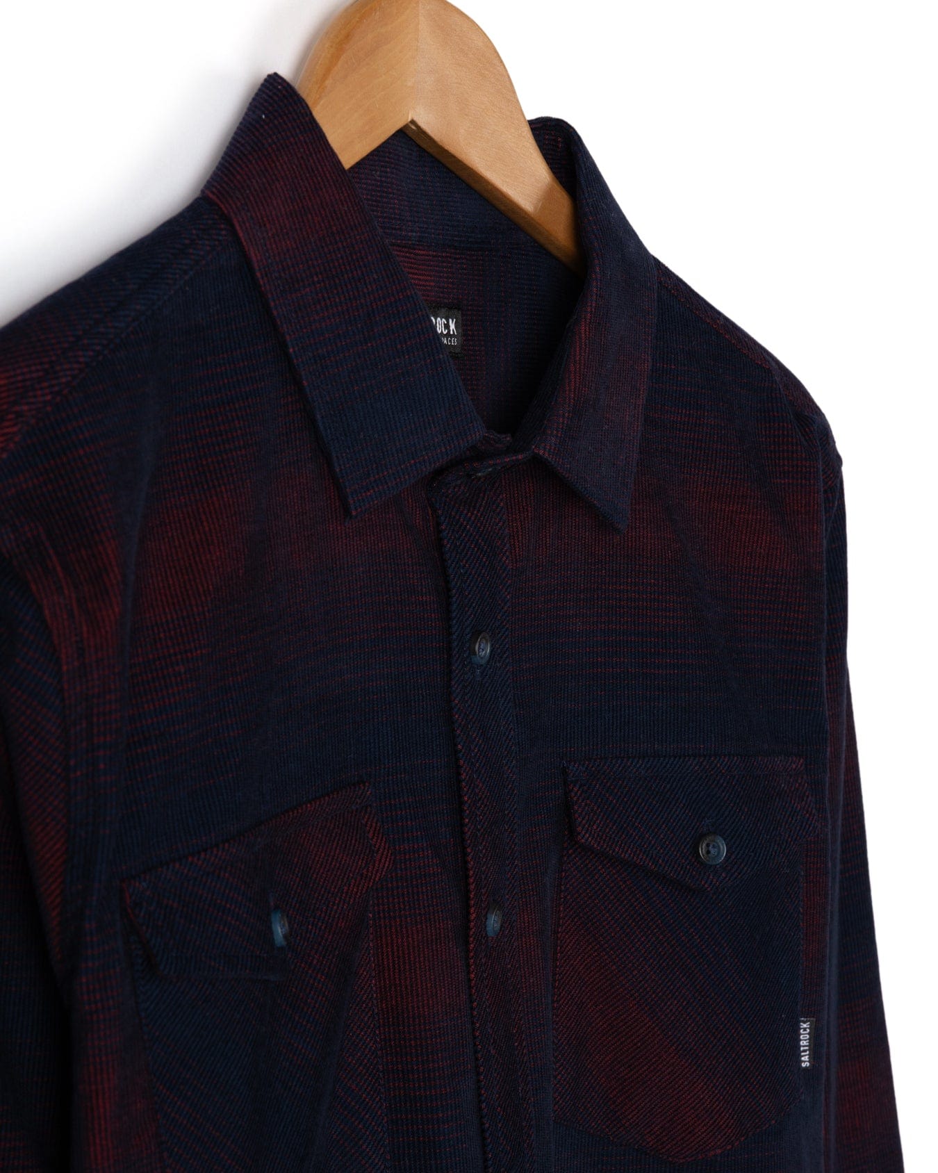 Linus - Mens Corduroy Shirt - Blue/Burgundy