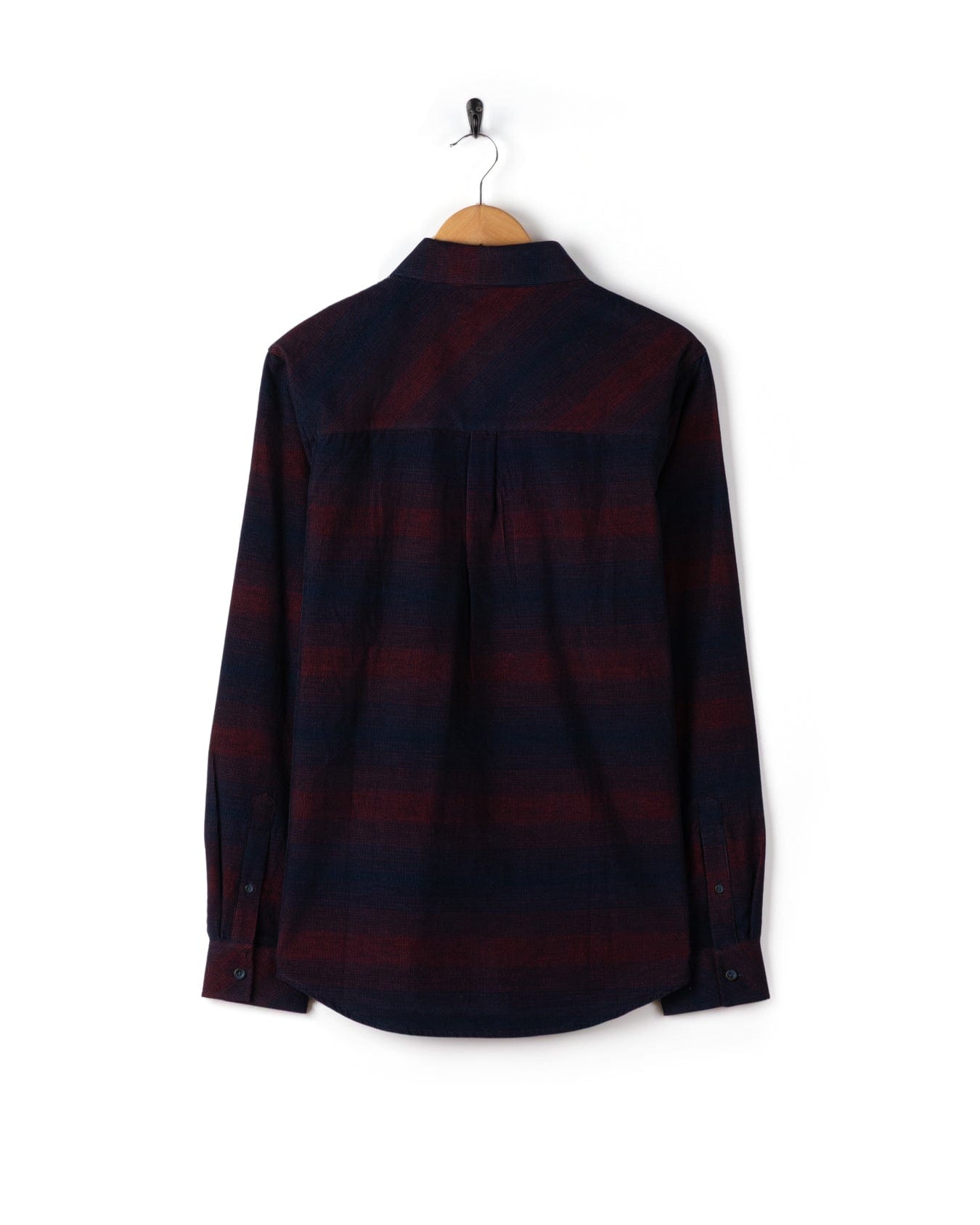 Linus - Mens Corduroy Shirt - Blue/Burgundy