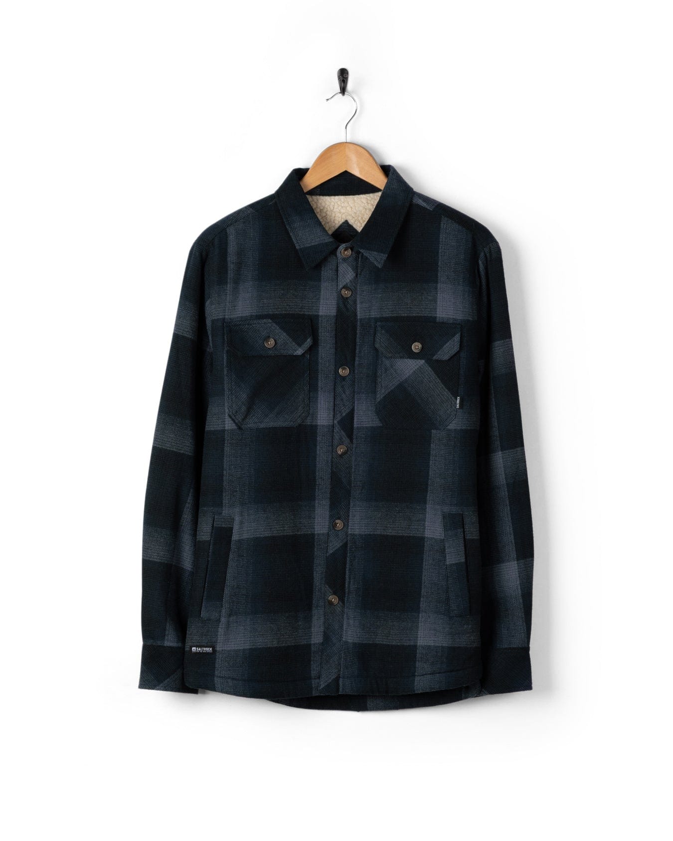Woody - Mens Sherpa Lined Shacket - Blue