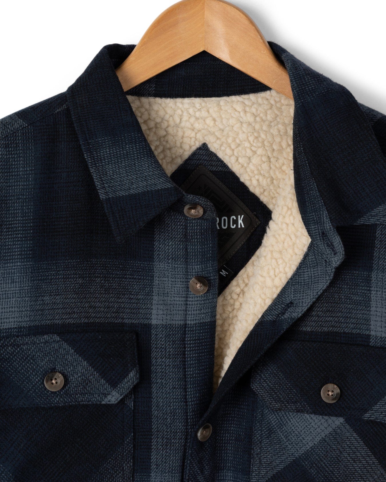 Woody - Mens Sherpa Lined Shacket - Blue