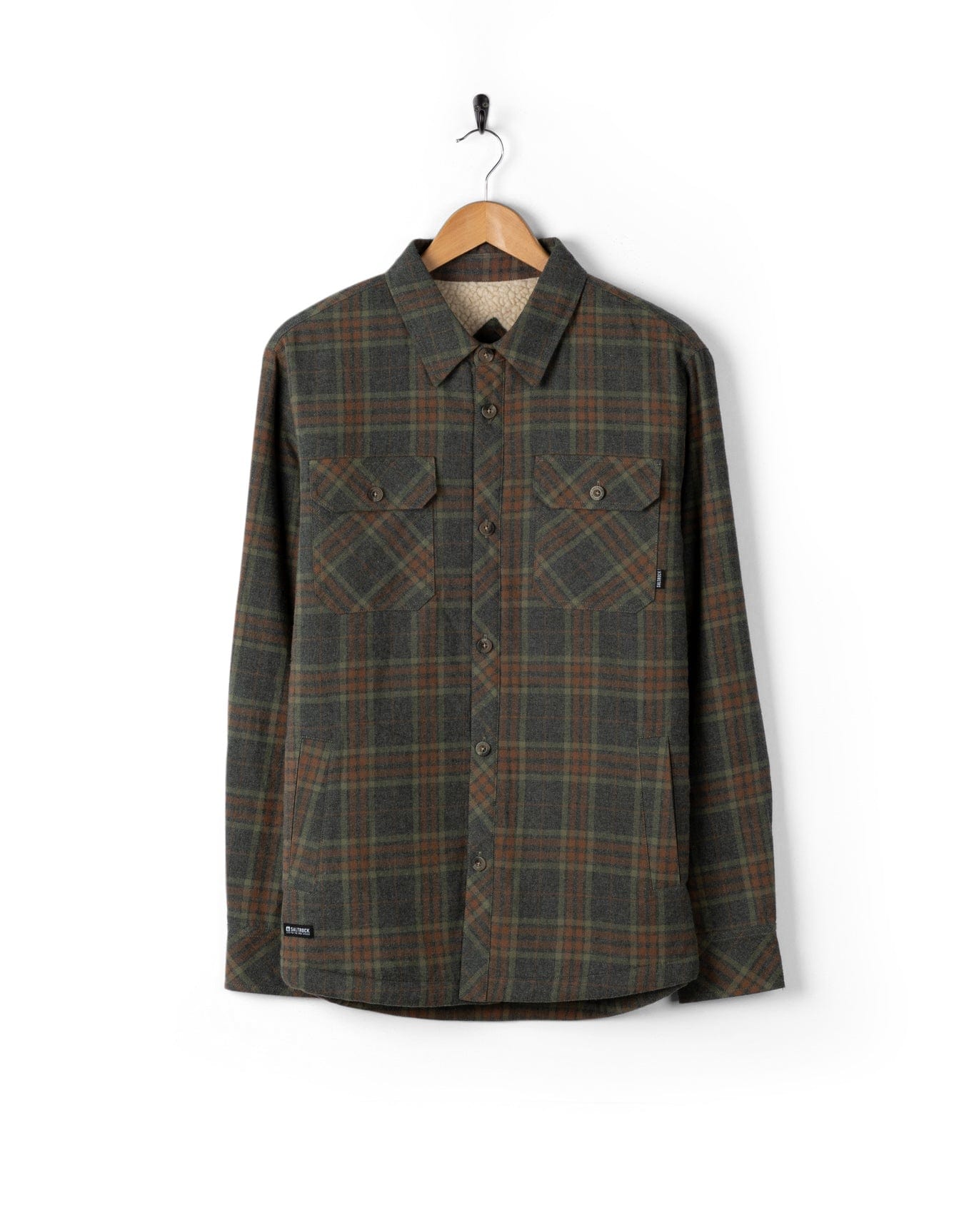 Woody - Mens Sherpa Lined Shacket - Grey