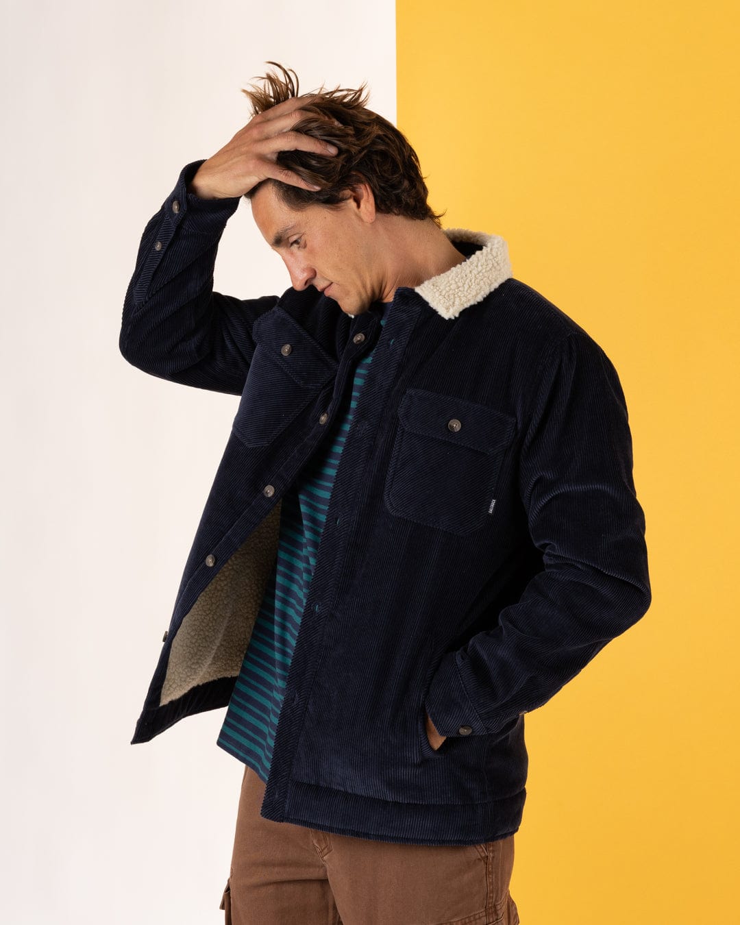 Zeke 2 - Mens Corduroy Shacket - Blue