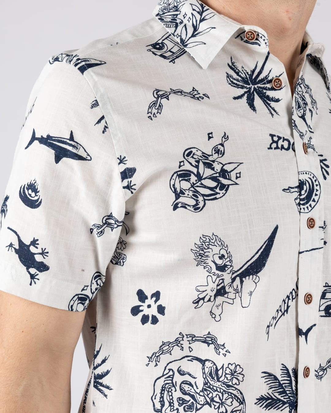 Summer Souls Short Sleeve Shirt in Cream