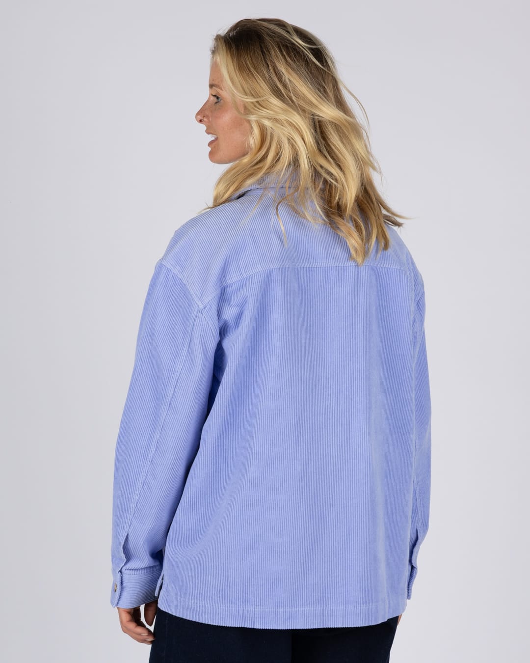 Emily Womens Corduroy Shirt in Light Purple