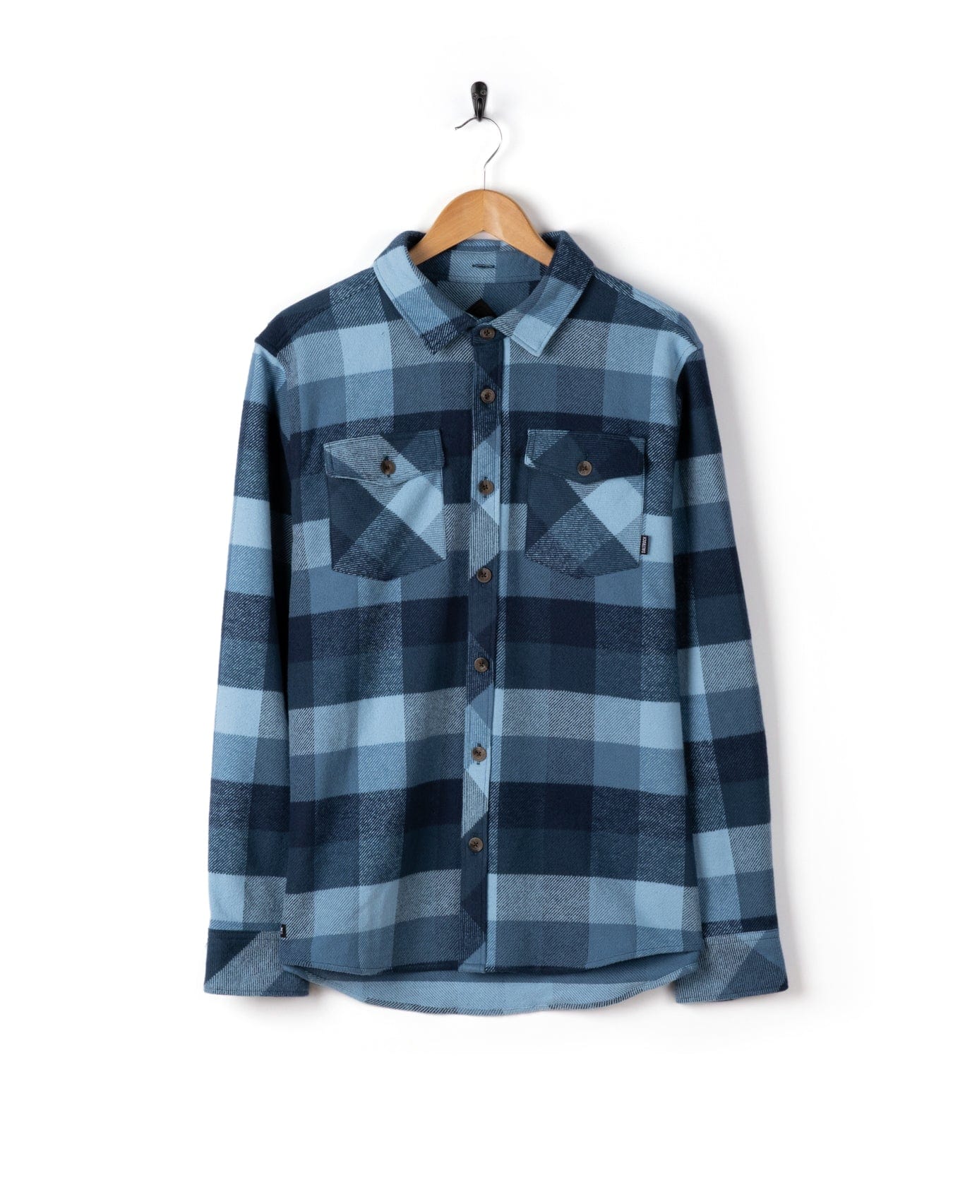 Beale - Mens Hooded Check Shirt - Blue