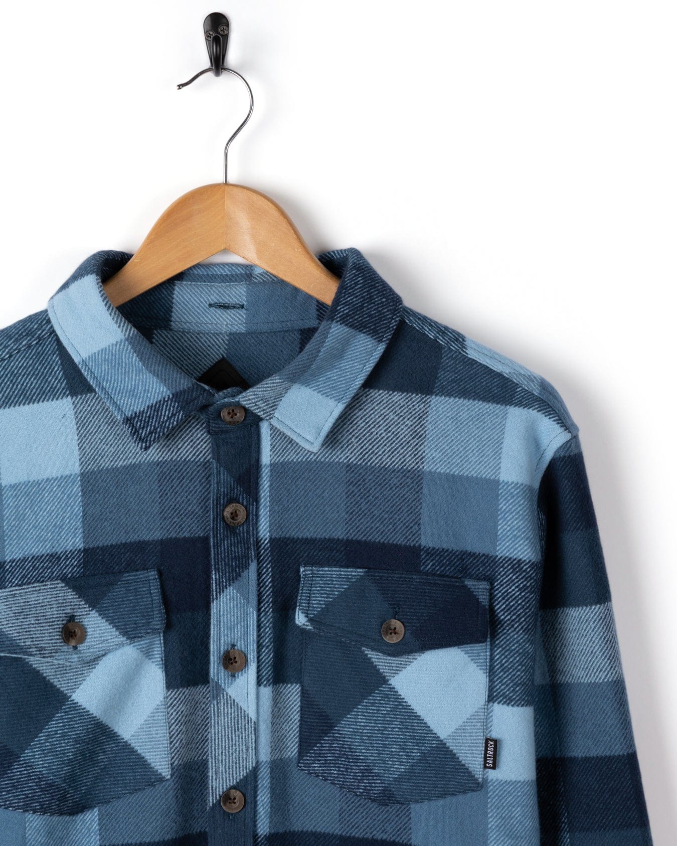 Beale - Mens Hooded Check Shirt - Blue