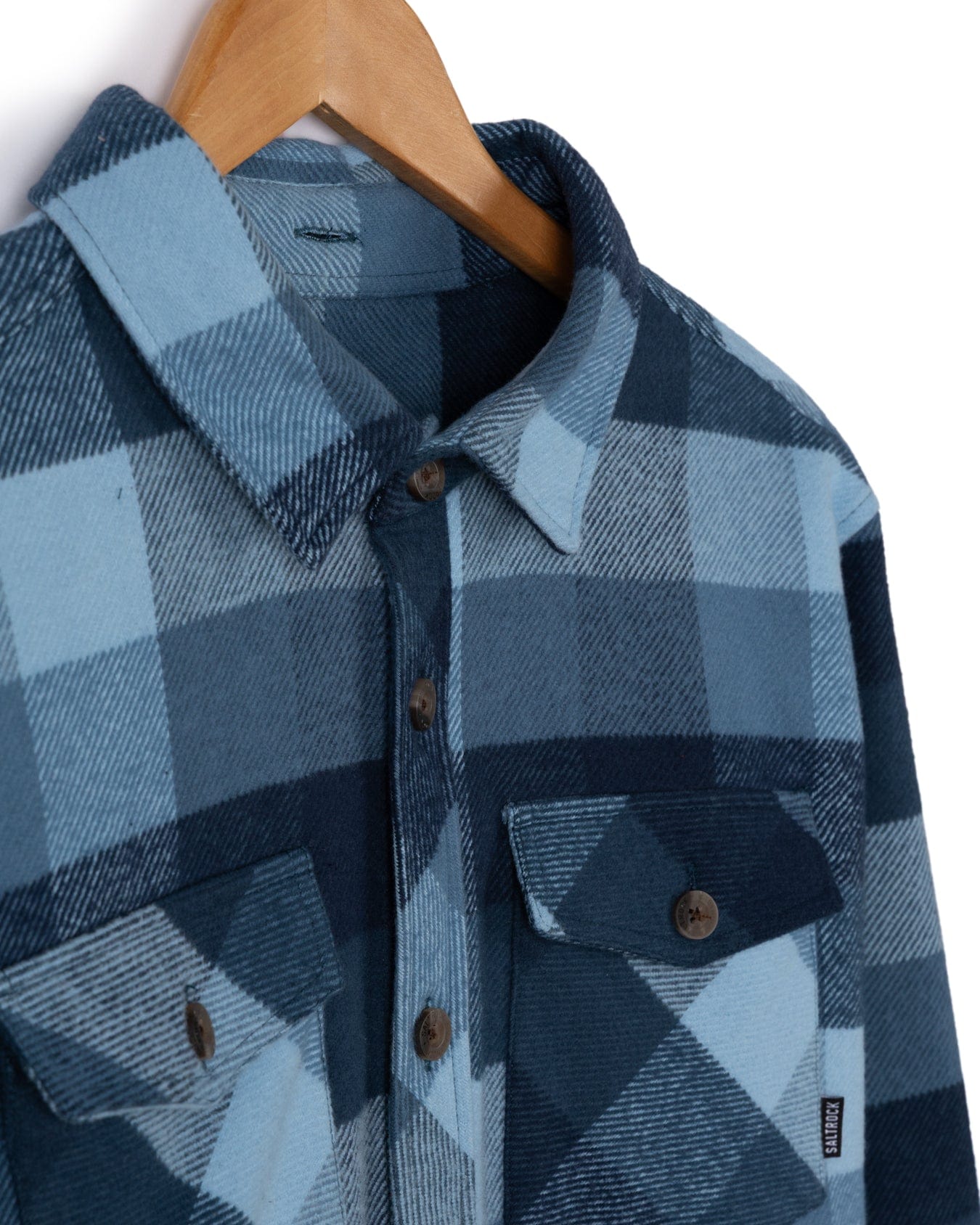 Beale - Mens Hooded Check Shirt - Blue