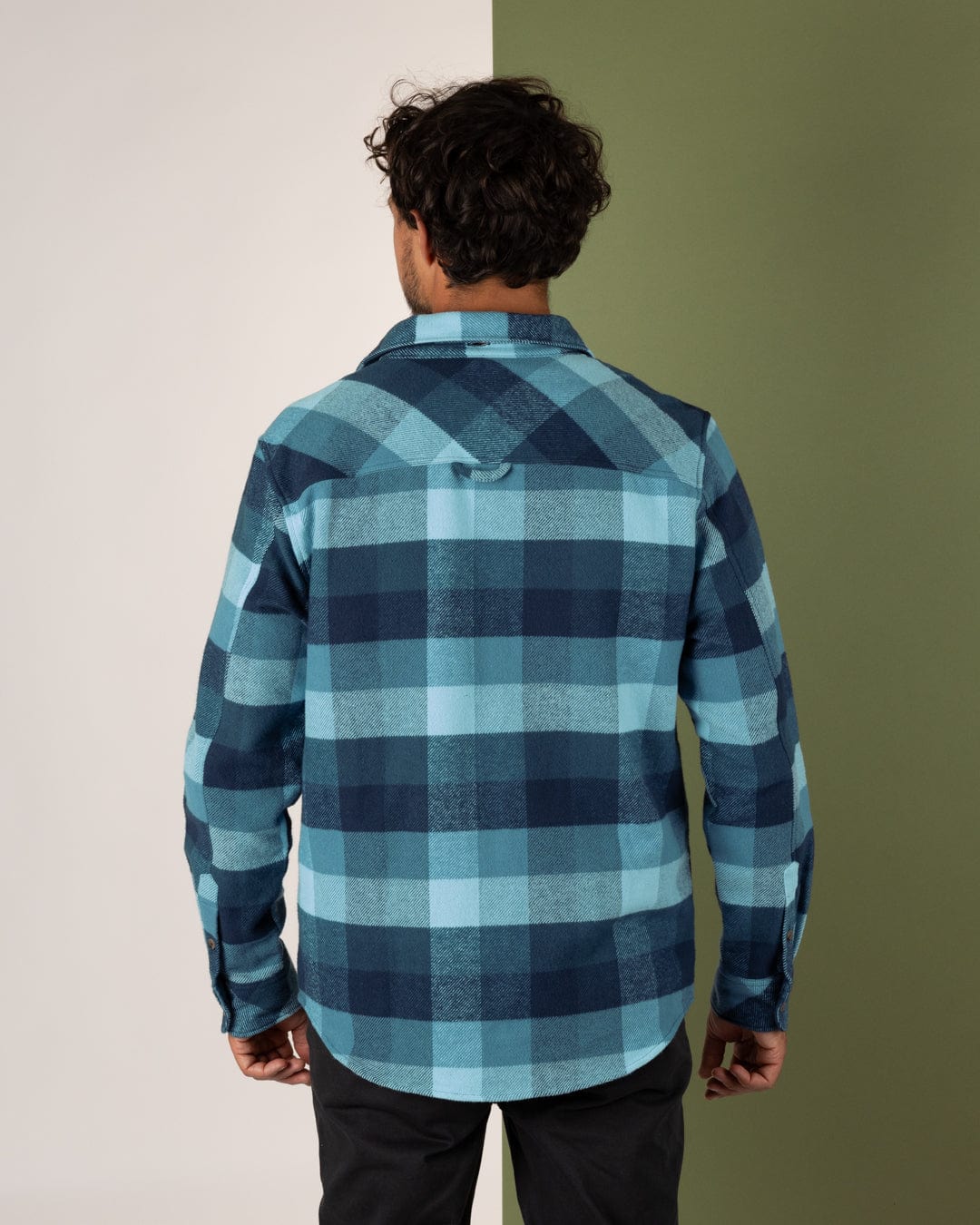 Beale - Mens Hooded Check Shirt - Blue
