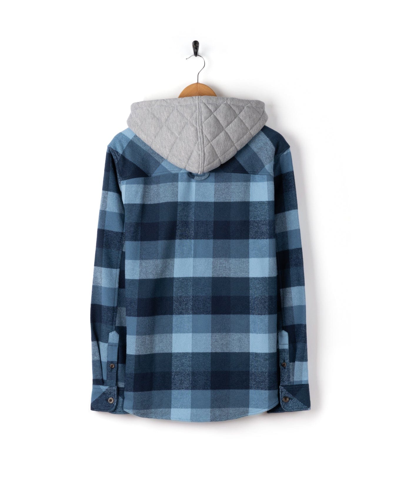 Beale - Mens Hooded Check Shirt - Blue