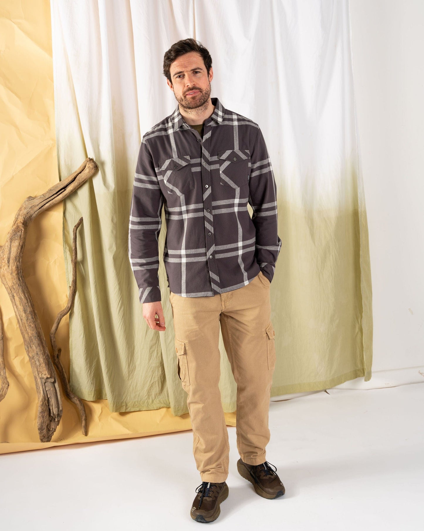 Lazer - Mens Flannel Shirt - Grey