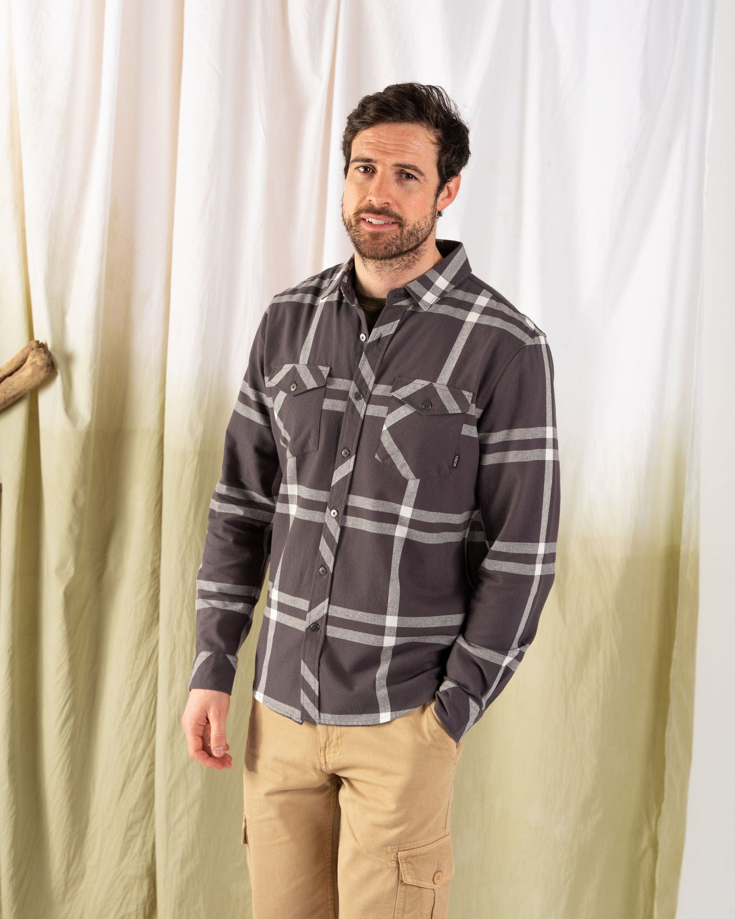 Lazer - Mens Flannel Shirt - Grey