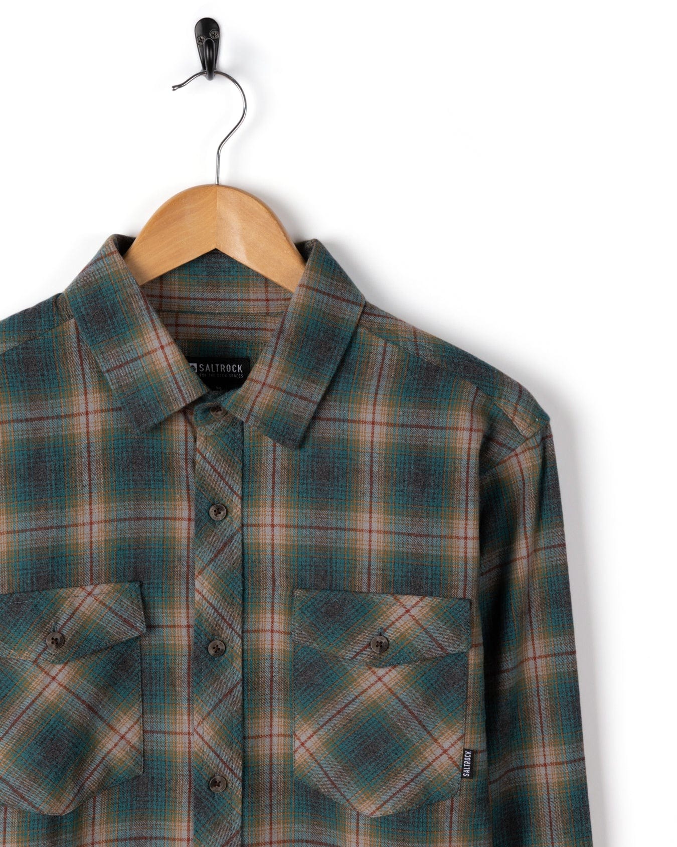 Miles - Mens Flannel Shirt - Brown/Green Check
