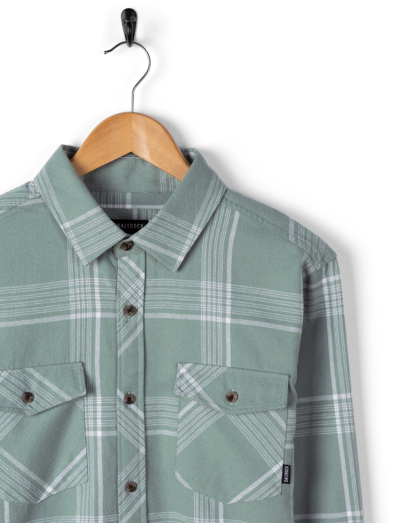 Miles - Mens Flannel Shirt - Light Green Check