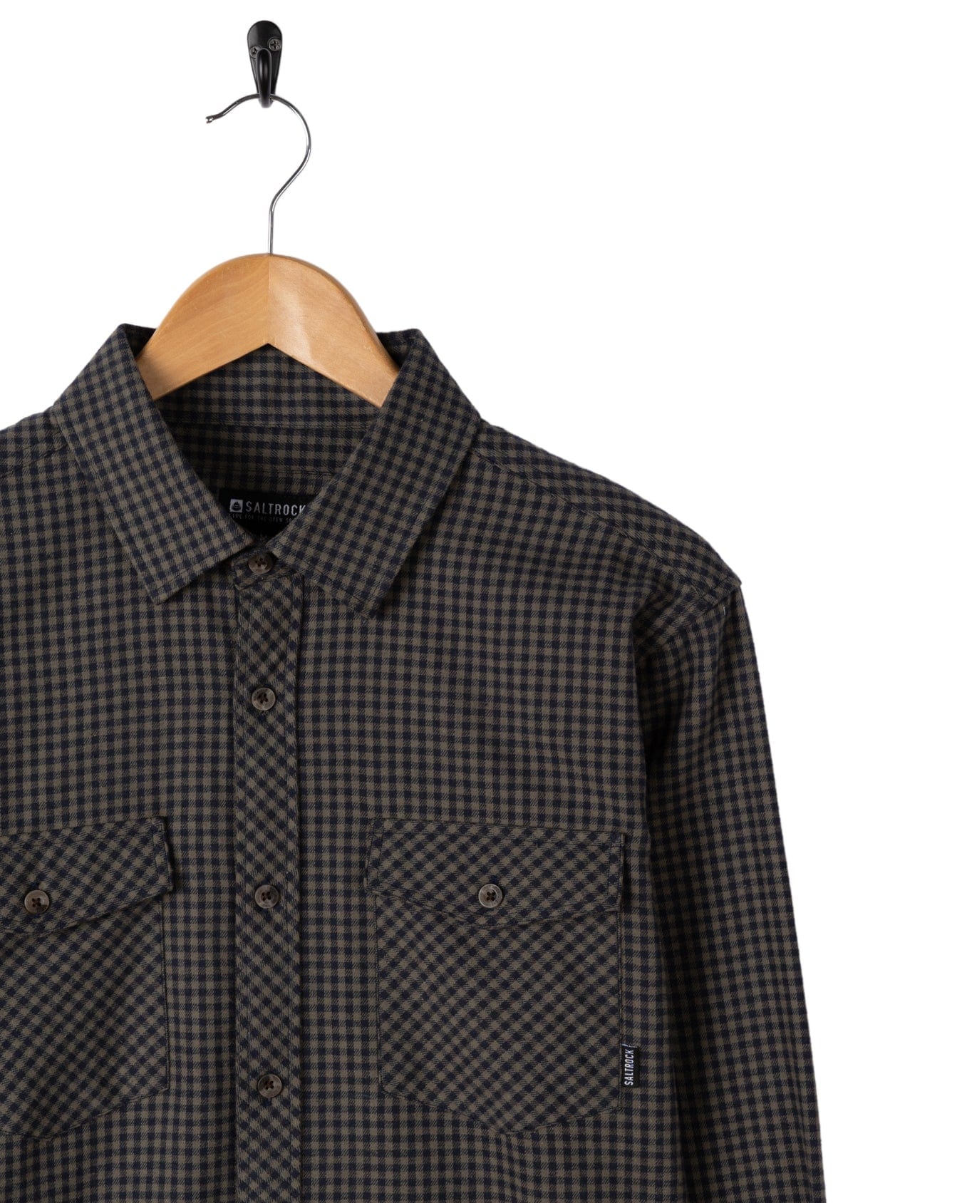 Miles - Mens Flannel Shirt - Green/Navy Check