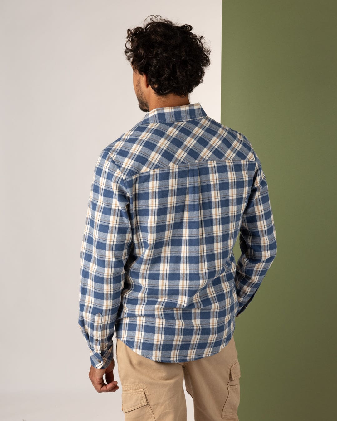 Miles - Mens Flannel Shirt - Blue Check