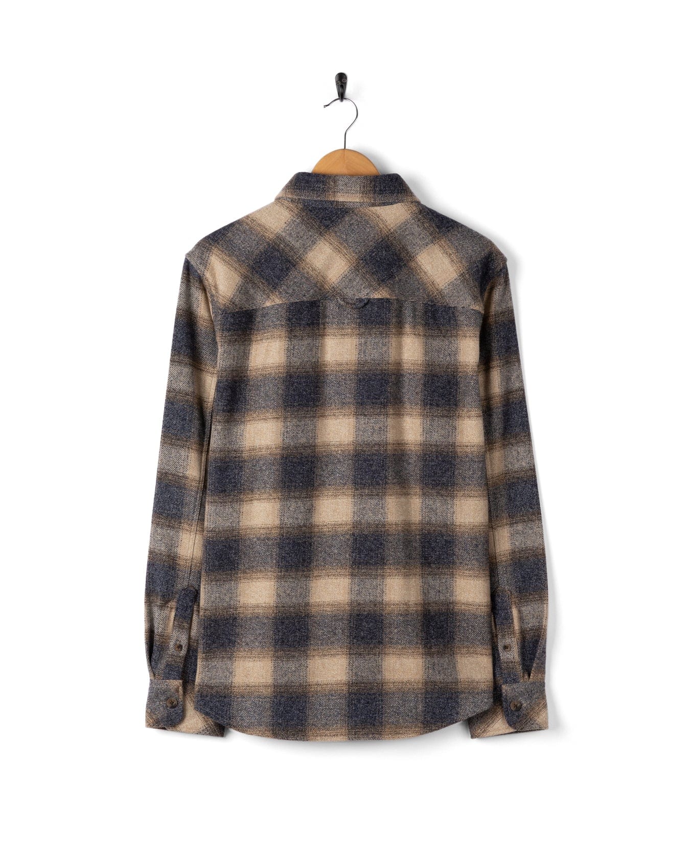 Wilfred - Mens Check Flannel Shirt - Cream/Grey