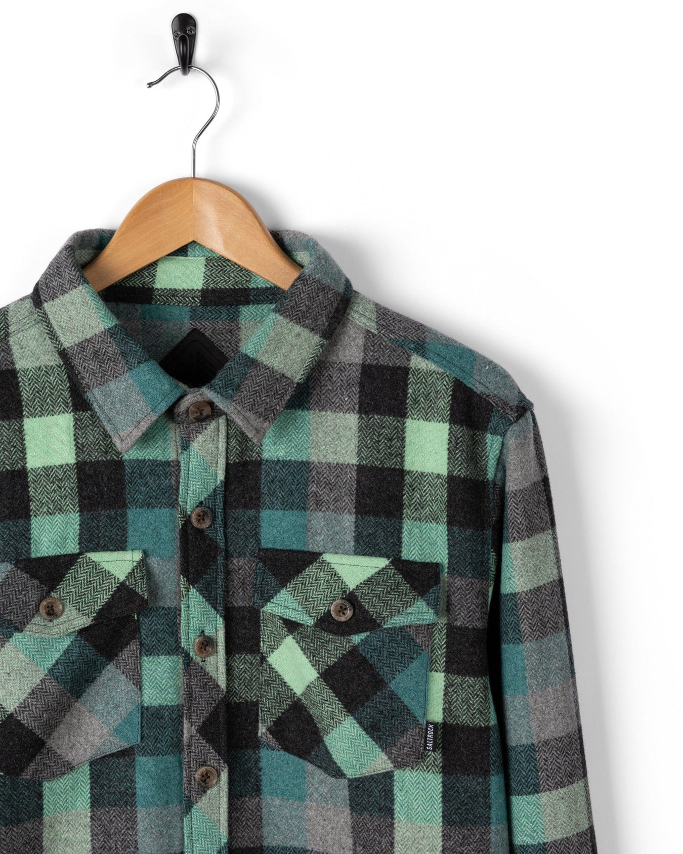 Wilfred - Mens Check Flannel Shirt - Green/Blue