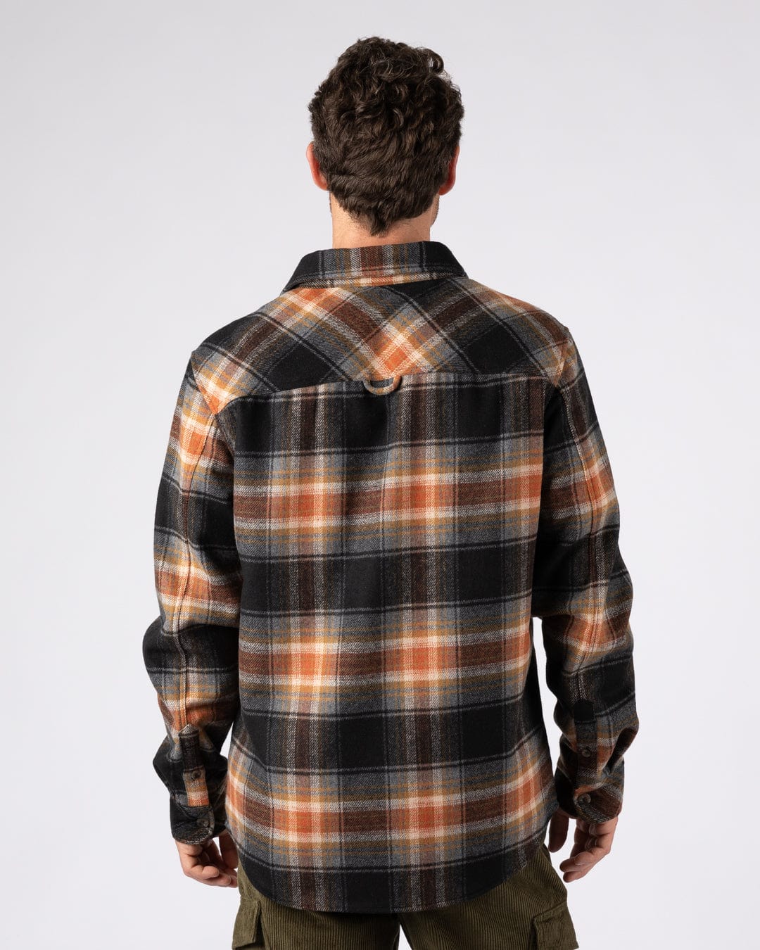Wilfred - Mens Check Flannel Shirt - Grey/Brown