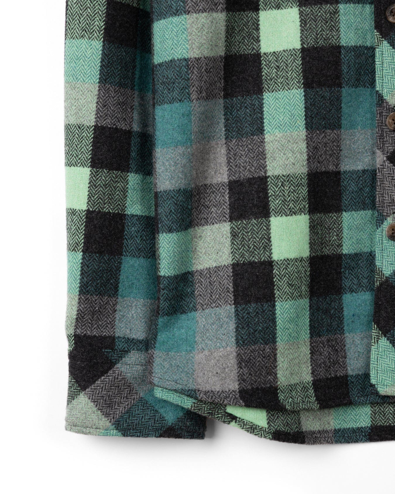 Wilfred - Mens Check Flannel Shirt - Green/Blue