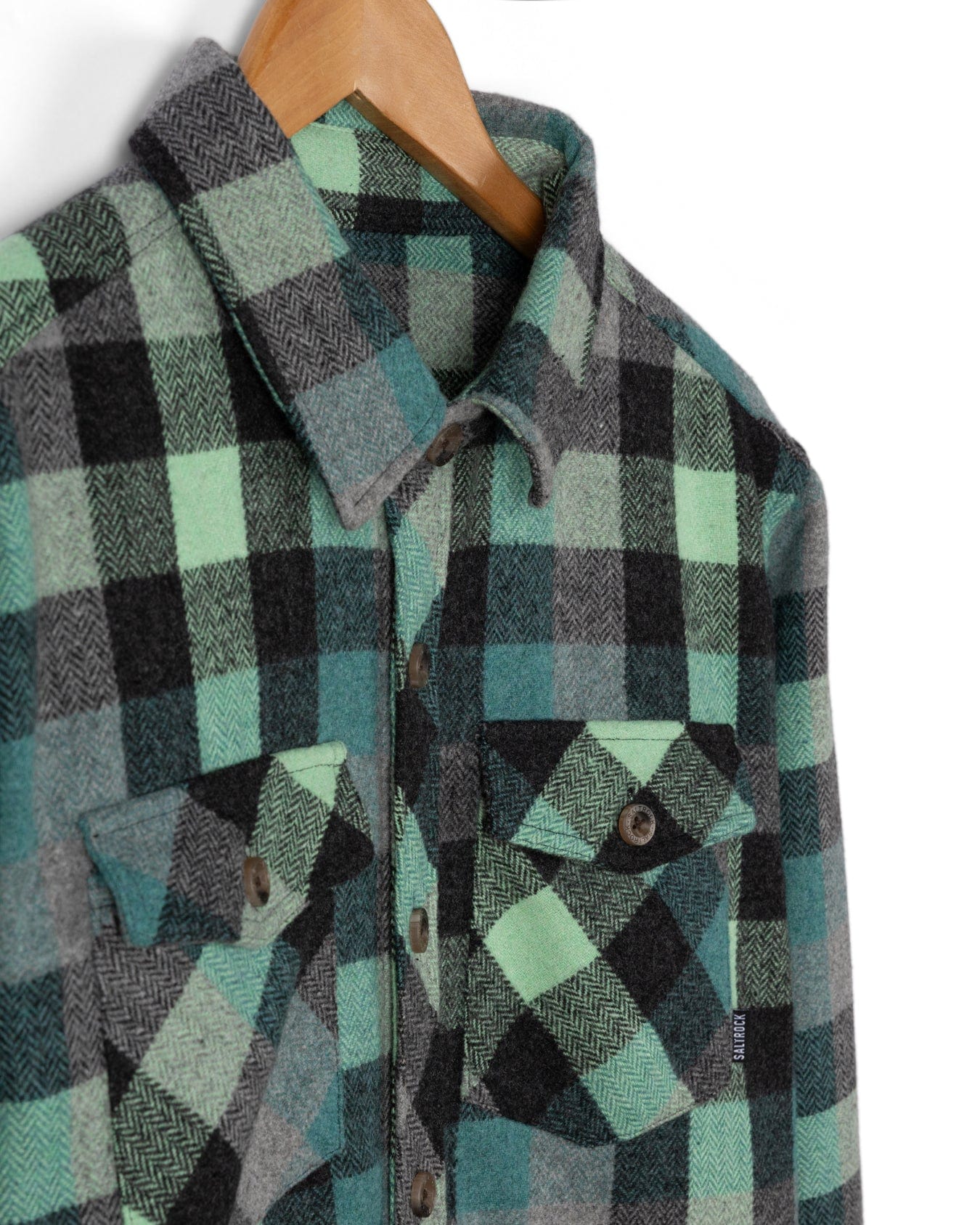 Wilfred - Mens Check Flannel Shirt - Green/Blue