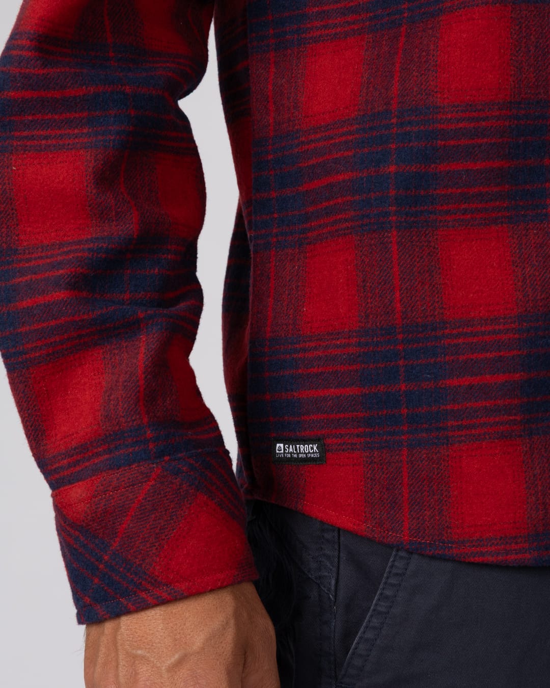 Wilfred Mens Check Flannel Shirt in Red
