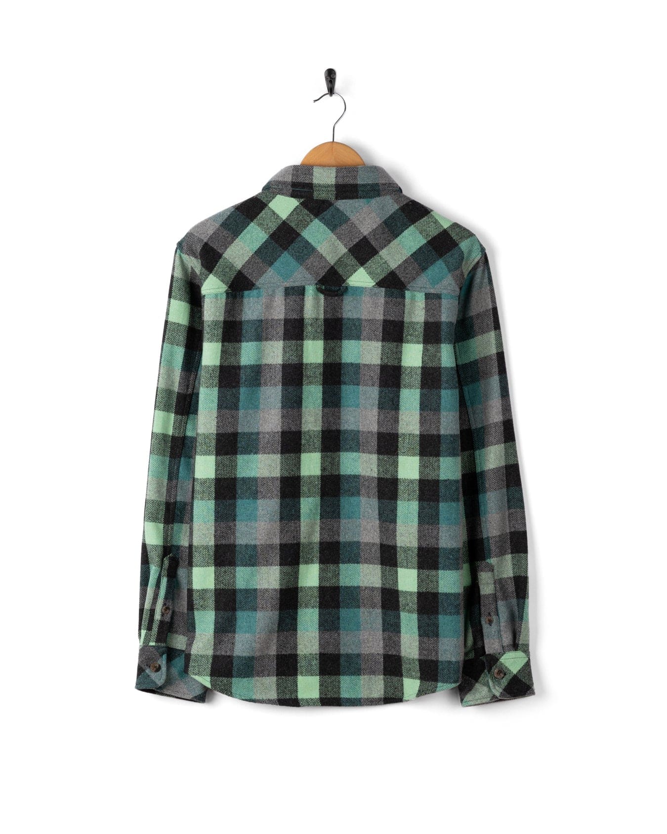 Wilfred - Mens Check Flannel Shirt - Green/Blue
