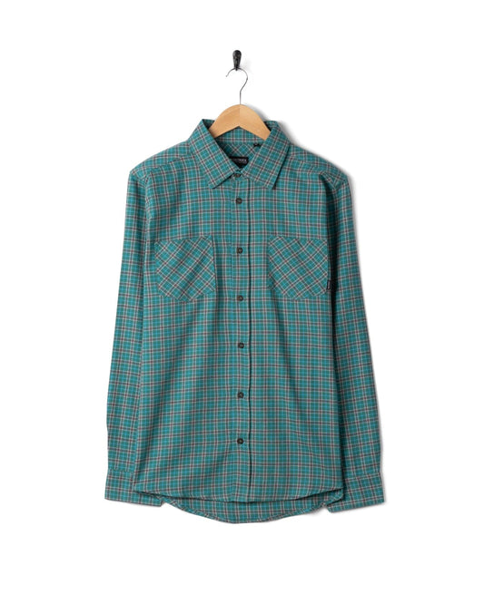 Nyjah Mens Flannel Shirt in Dark Green