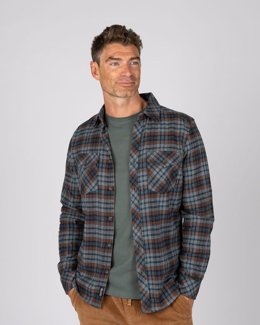 Raith Mens Long Sleeve Shirt In Brown