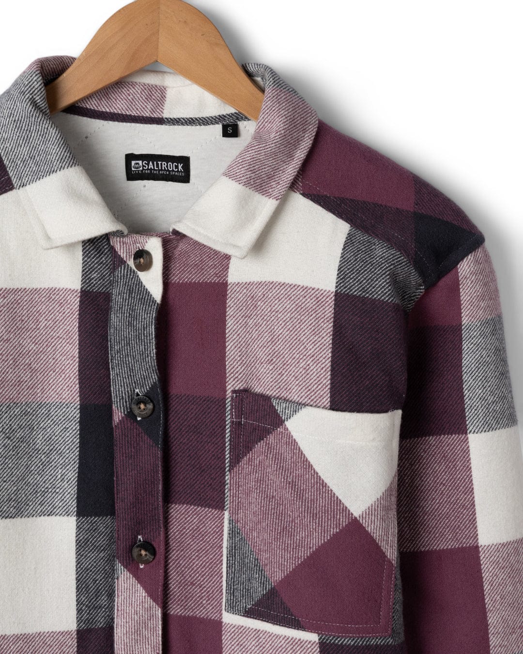 Knox Womens Quilted Shirt in Dark Pink