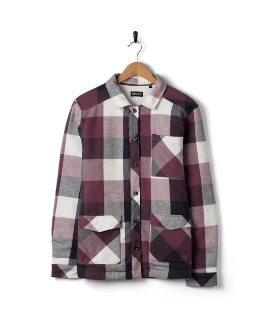 Knox Womens Quilted Shirt in Dark Pink