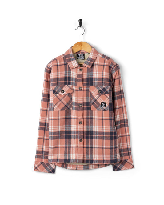 Nettie Kids Flannel Long Sleeve Shirt in Pink