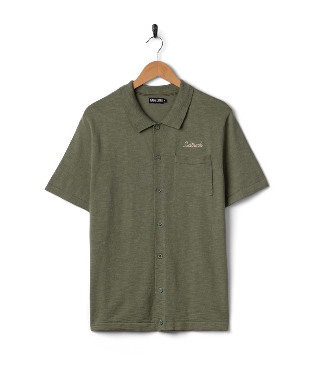 Caspian Mens Short Sleeve Shirt in Light Green