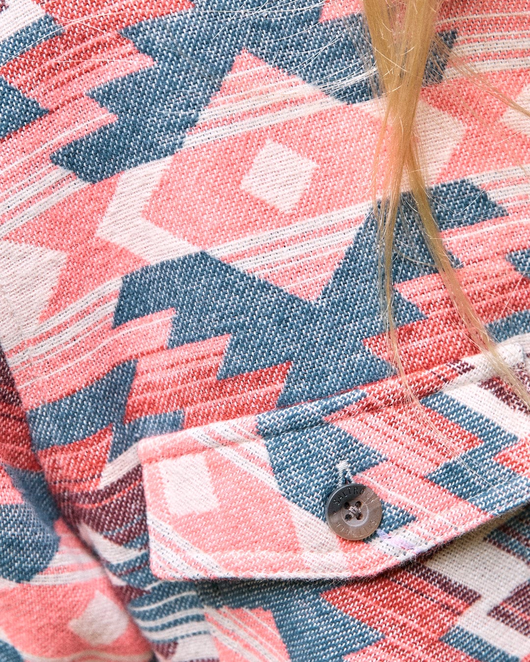 Stella Aztec - Womens Recycled Sherpa Lined Shacket - Pink