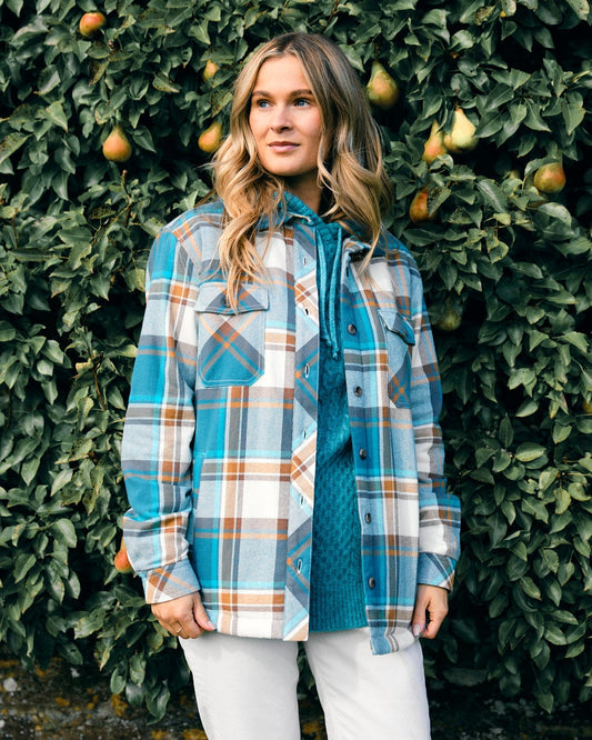 Stella - Recycled Sherpa Lined Shacket - Blue