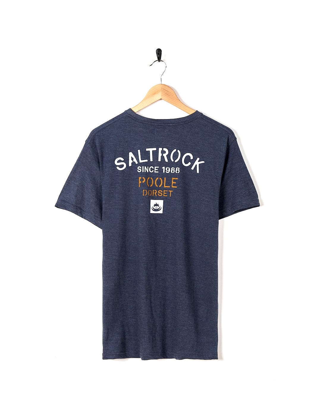 A Stencil - Mens Location T-Shirt - Poole - Dress Blue by Saltrock.