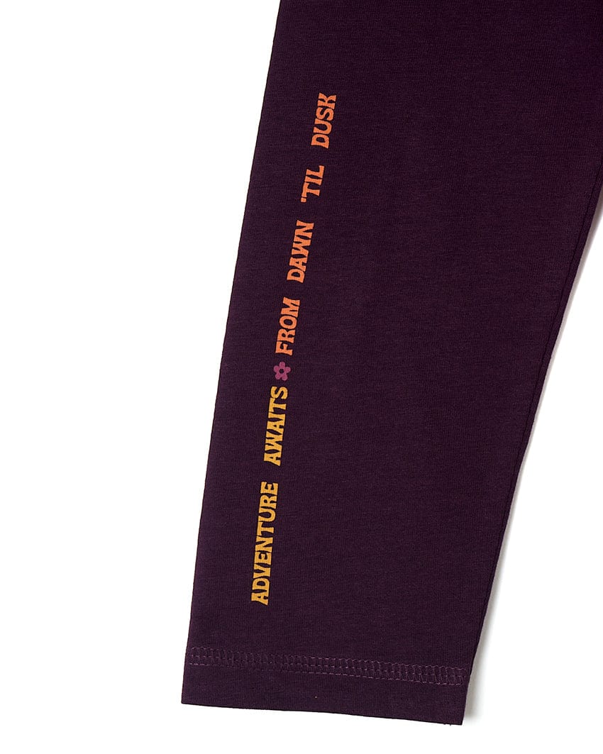 A Saltrock Dark Pink Sunny - Kids Raglan Long Sleeve T-Shirt with words written on it.