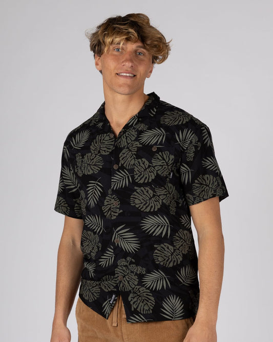 Warp Surf Resort - Mens Oversized Short Sleeve Shirt - Dark Grey