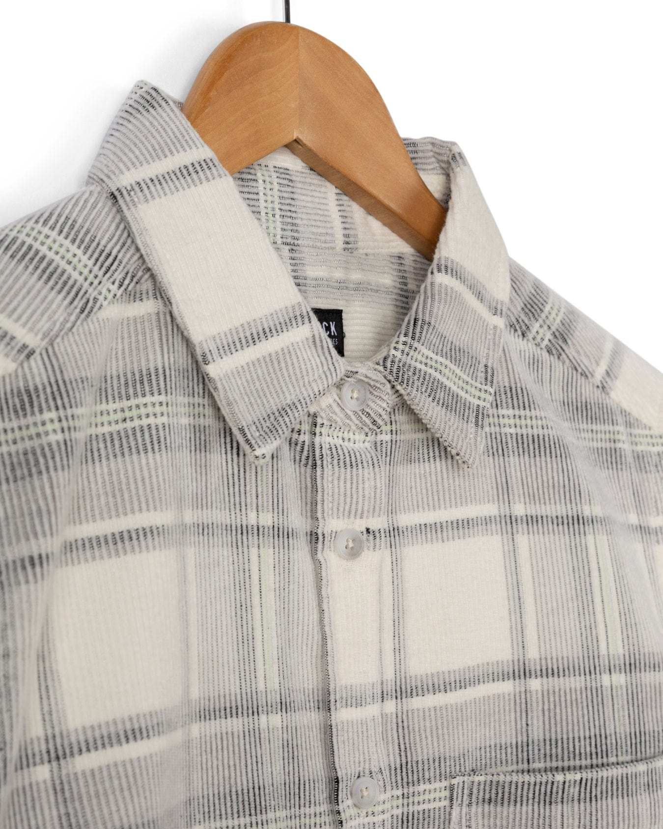Tiff -Womens Corduroy Check Shirt - Cream/Grey