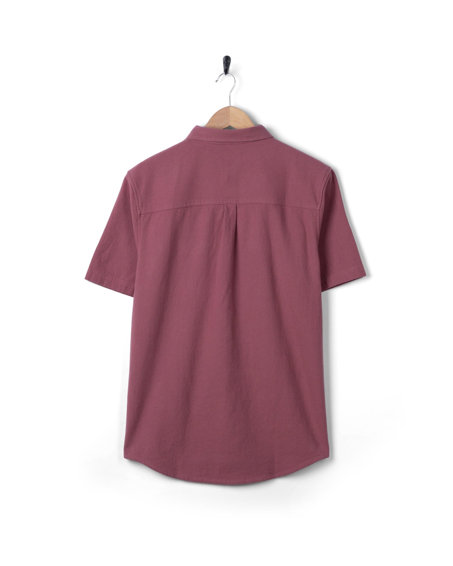 Polperro - Mens Short Sleeve Shirt - Dark Pink