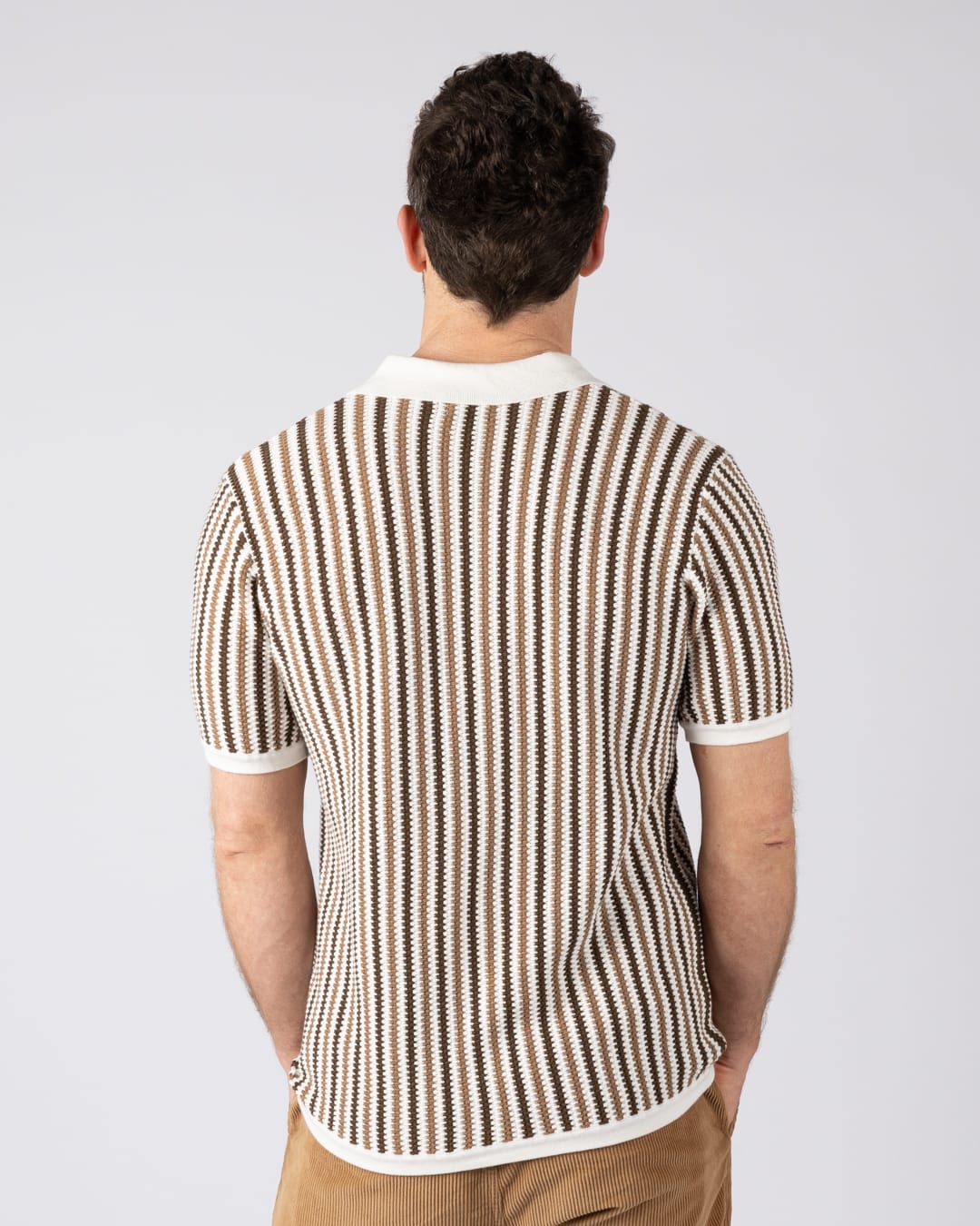 Dylan Mens Short Sleeve Shirt in Cream