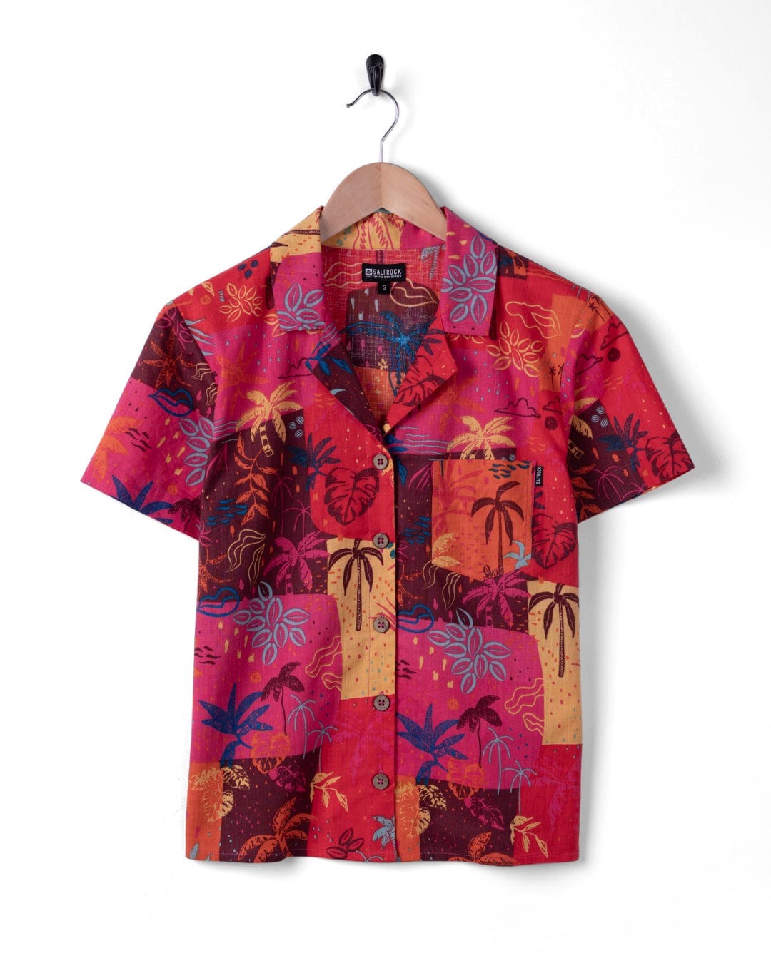 Palm Block - Womens Short Sleeve Shirt - Multi